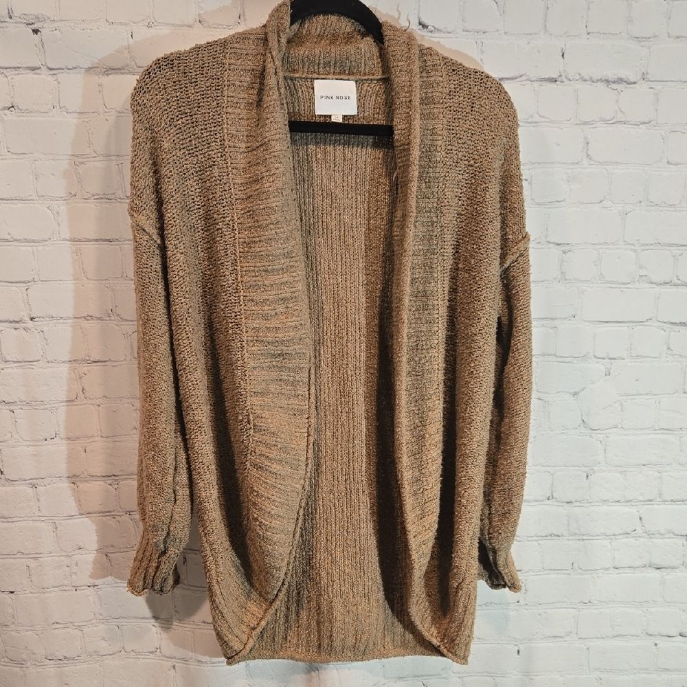 Pink Rose Light Brown Cardigan Size M